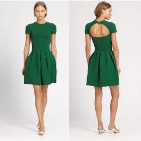 Valentino Dresses & Skirts - Valentino Ribbed Cutout Bow Dress in Green Medium